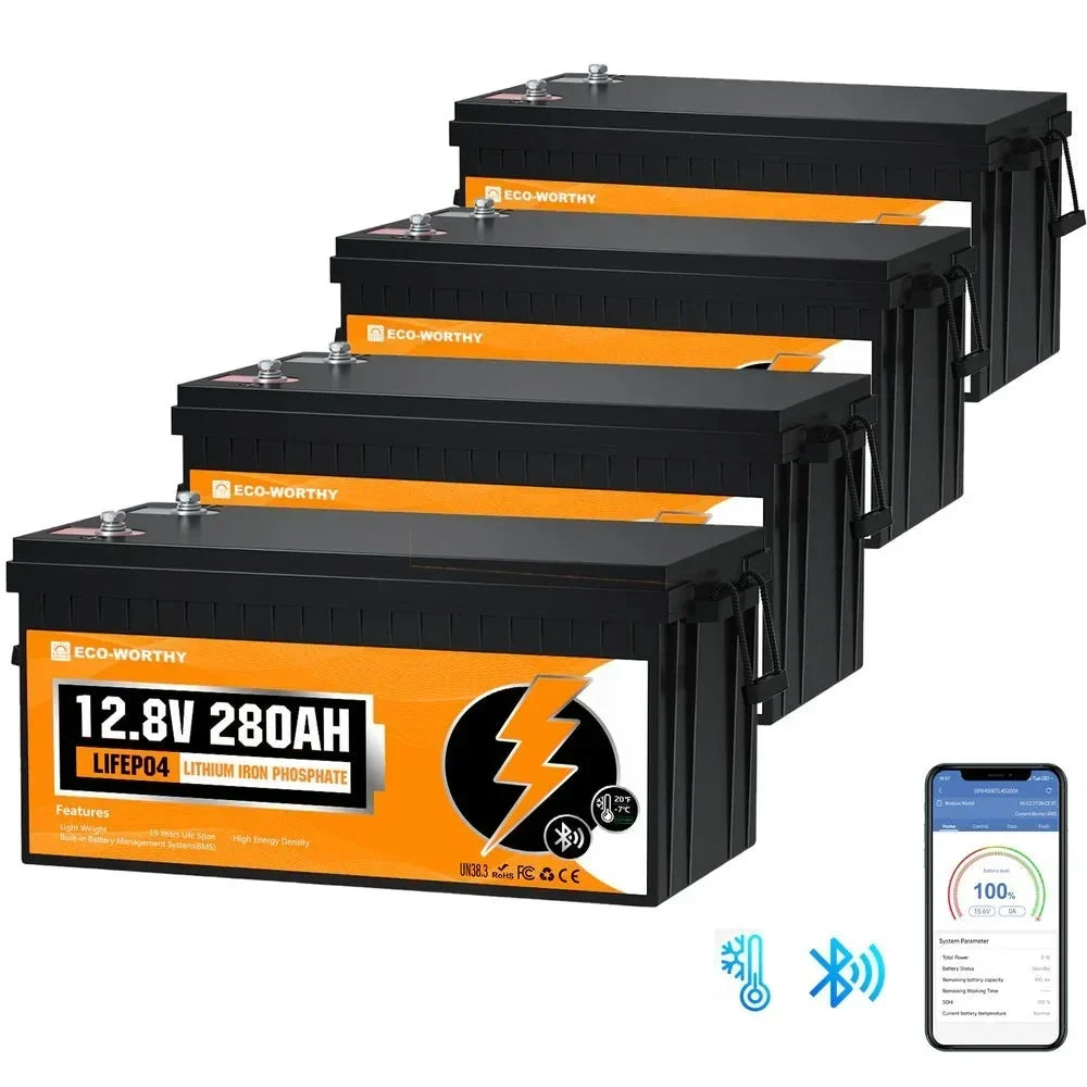ECO - WORTHY 12V 280Ah Lithium Iron Phosphate Battery With Bluetooth - Off Grid Stores