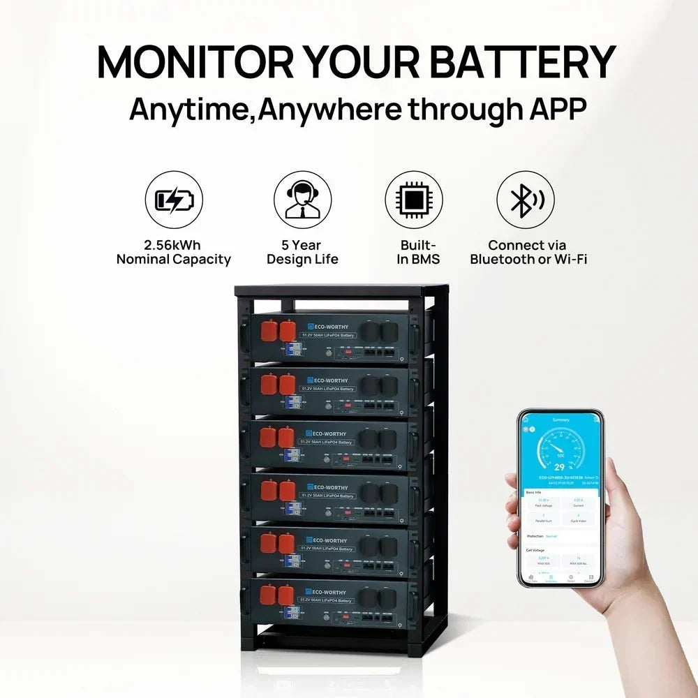 ECO-WORTHY 48V (51.2V) 50Ah Server Rack Battery