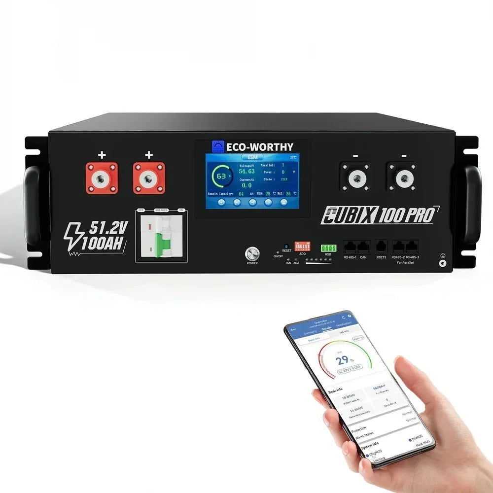 ECO - WORTHY Cubix 100 Pro 51.2V 100AH Server Rack Battery - Off Grid Stores