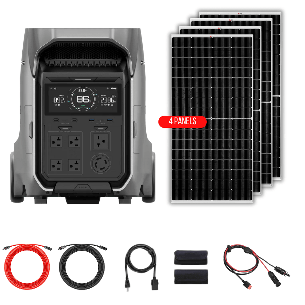 EcoFlow DELTA PRO 3 4096Wh 4000W Solar Generator + Choose Custom Solar Panel Bundle Option - Off Grid Stores