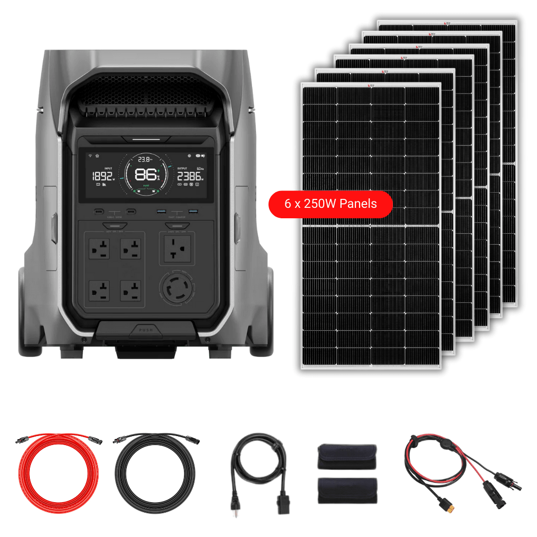 EcoFlow DELTA PRO 3 4096Wh 4000W Solar Generator + Choose Custom Solar Panel Bundle Option - Off Grid Stores