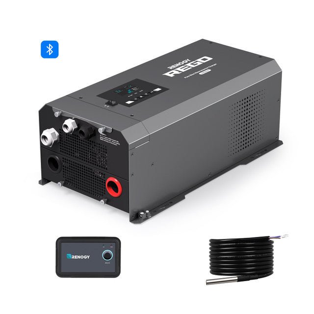 Renogy REGO 12V 3000W Pure Sine Wave Inverter Charger w/ LCD Display - Off Grid Stores