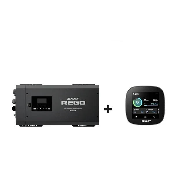 Renogy REGO 12V 3000W Pure Sine Wave Inverter Charger w/ LCD Display - Off Grid Stores