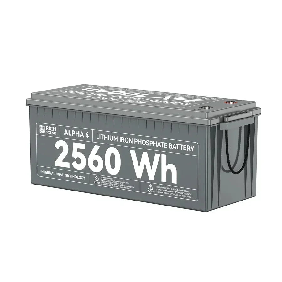 Rich Solar ALPHA 4 24V 100Ah LiFePO4 Battery w/ Internal Heating and Bluetooth